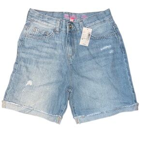THE CHILDREN'S PLACE GIRLS DISTRESSED ROLL CUFF MIDI SHORTS